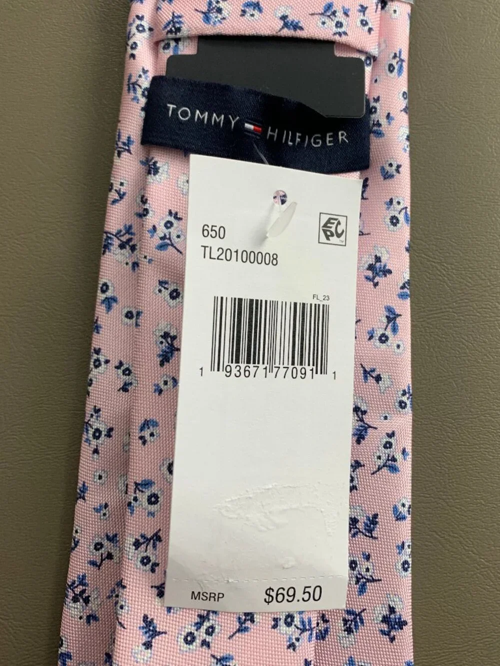 Tommy Hilfiger Men's 3'' 100% Silk Neck Tie, Pink Blue Mason Floral, One Size